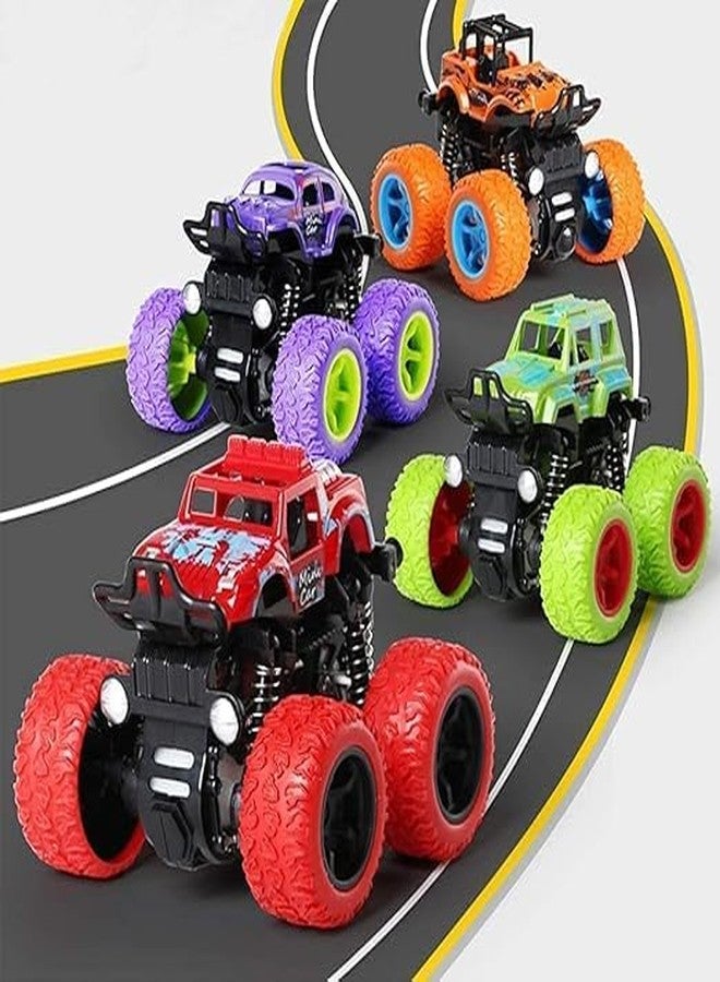 RPC99 Mini Monster Trucks Friction Powered Cars for Kids Big Rubber Tires Baby Boys Super Cars Blaze Truck Children Gift Toys (Set of 4) - Image 2